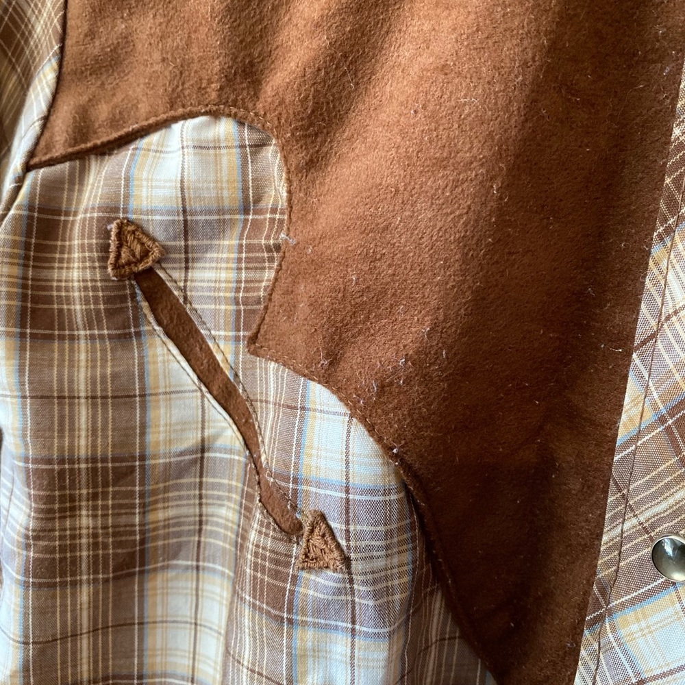 Vintage 70s Rodeo Miss America Snap Front Brown Western Shirt - Picture 3 of 8